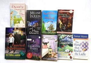 Lot of 9 Cozy Mystery Mysteries Books, clean and gently-read - Various authors